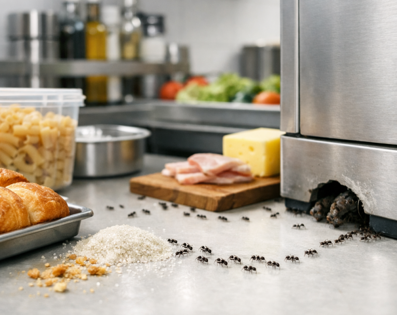 Hormigas en entornos alimentarios y residenciales: el riesgo invisible que pone en peligro tu higiene y reputación