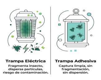 Seguridad alimentaria: por qué las industrias apuestan por insectocaptores adhesivos frente a los eléctricos